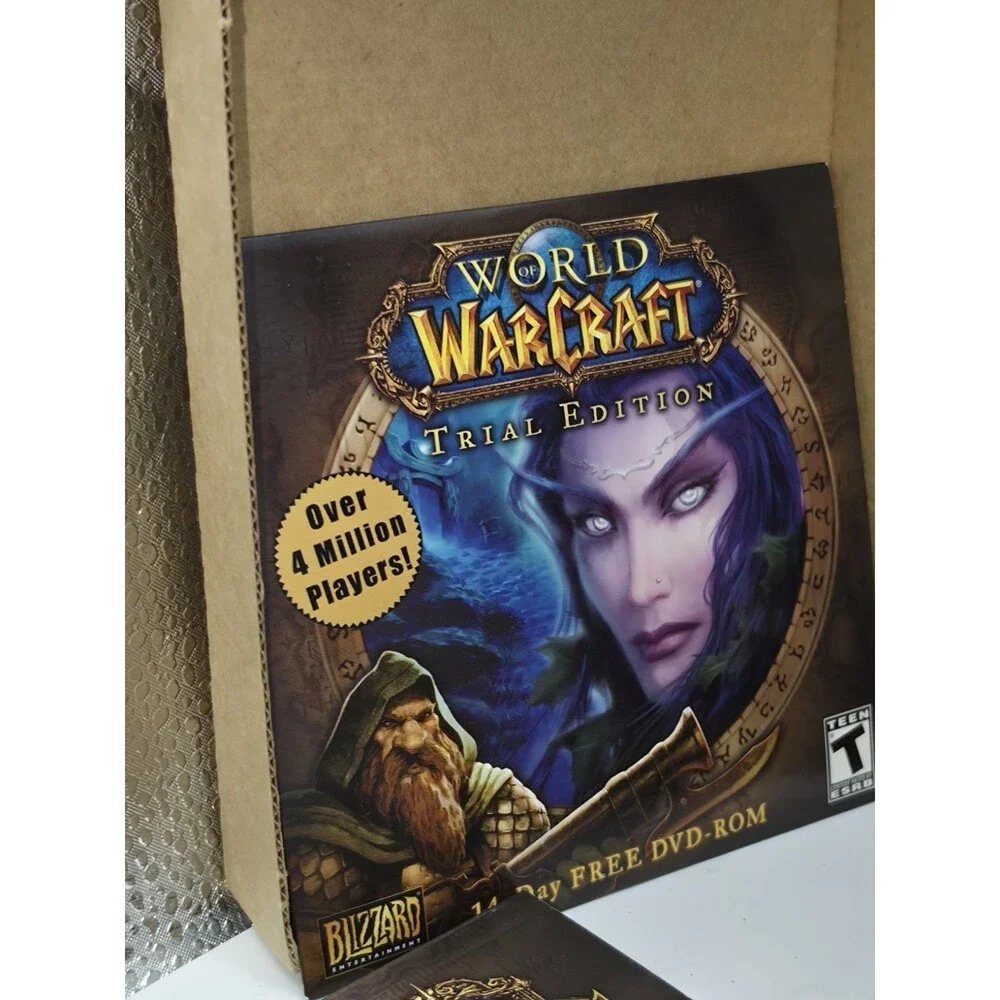 World of Warcraft PC 2004 Box Set 5 Discs Manual Trial Edition Blizzard Game Vtg